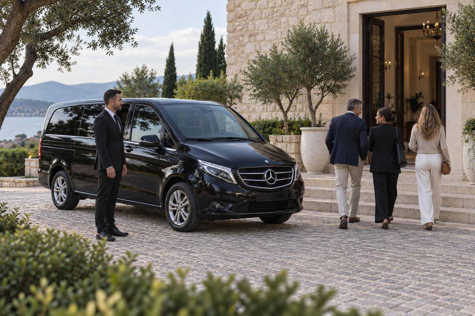 Ενδεικτική εικόνα μεταφοράς καλεσμένων με βαν σε χώρο εκδήλωσης